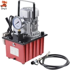 Electric Driven Hydraulic Pump Power Unit Single Acting w/ 1.8M Oil Hose AC 110V