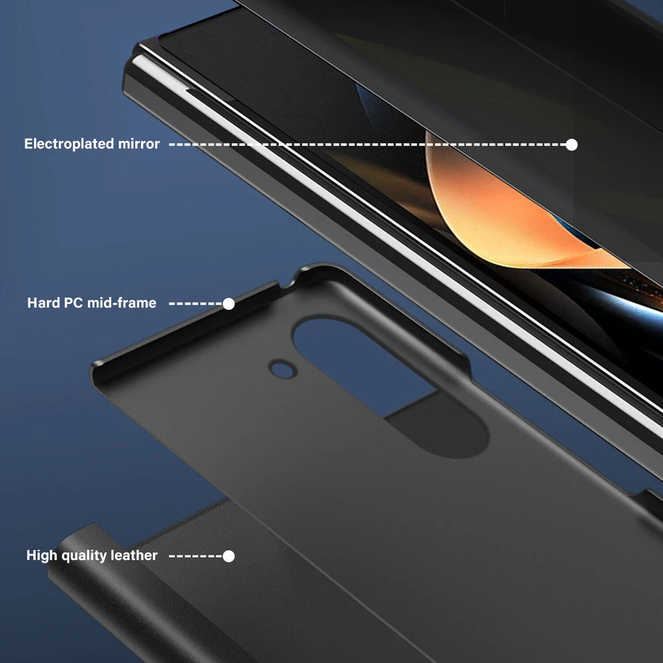 Funda de cuero plegable con soporte abatible para Samsung Galaxy Z 7 6 5 4 3 espejo S-View Foto 3 de 4