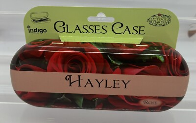 Neues Damen Brillenetui Rose & personalisierter Name ''Hayley'' (nicht personalisierbar)