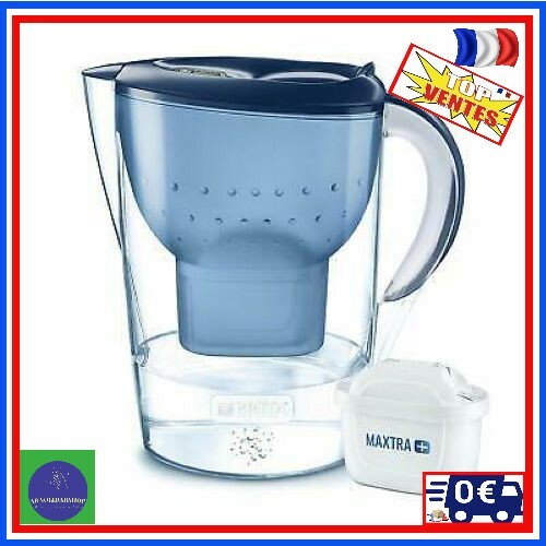 Brita Marella Carafe filtrante 2,4 l Passe au lave-vaisselle 3 cartouches filtrantes Bleu