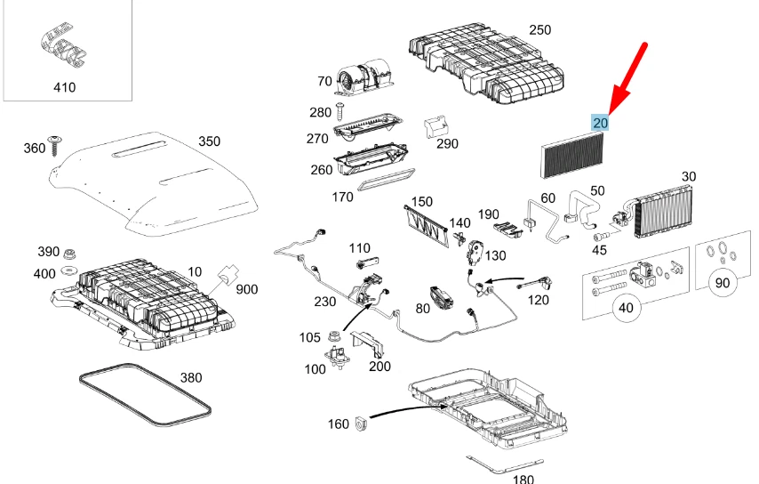 MERCEDES-BENZ SPRINTER W907 A/C Roof Particle Filter A0008354800  