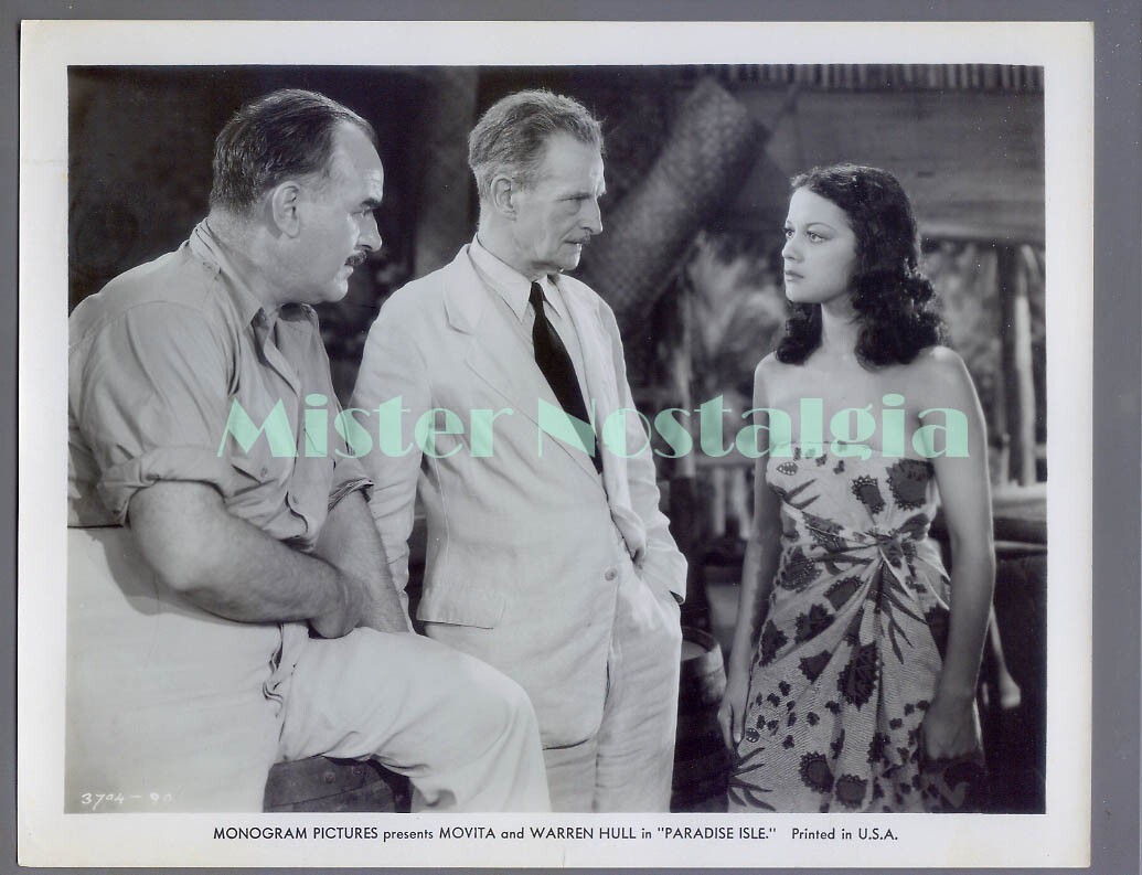 Vintage Photo 1937 lovely Movita wearing Hawaiian dress in Paradise Isle