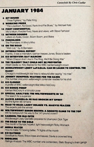 1984 January KO Knockout Boxing Magazine Ray Mancini Milton McCrory Arguello - 画像6/6