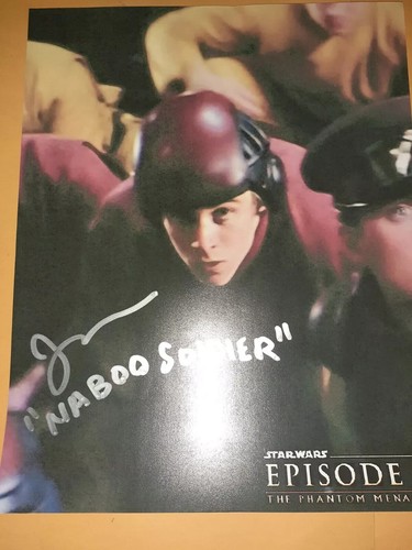 Star Wars The Phantom Menace "Naboo Soldier" Jon Abrahams Autographed Photo 8x10 - Picture 2 of 5