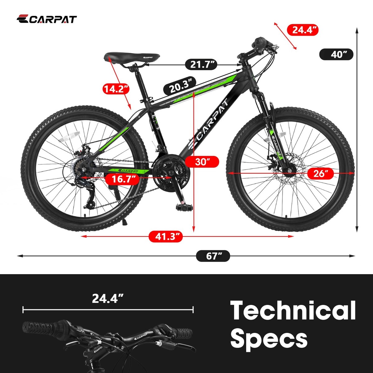 26-inch Mountain Bike Shimano 21 Speed Suspension MTB Mountain