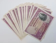 RARE 1928 Signature Stamped 50 Pesetas BANCO DE ESPANA Banknote - Paper Currency