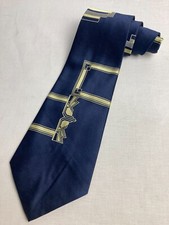 Vintage Necktie 1970's Geometric Wide Neck Tie Blue Abstract Art Deco Jacquard