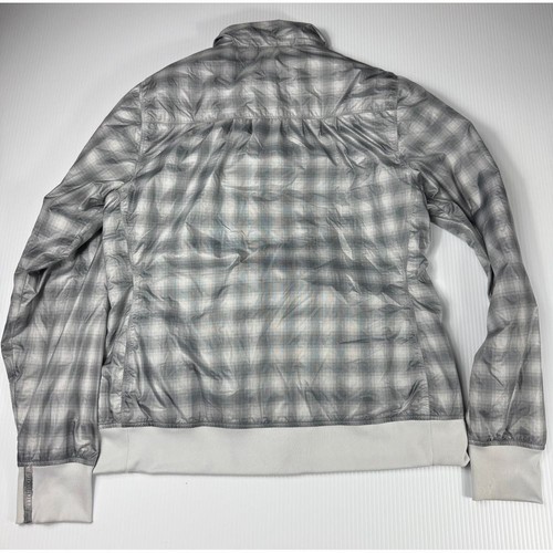Marmot Lightweight Plaid Athletic Zip-Up Jacket Windbreaker Gray White XL - Picture 6 of 7
