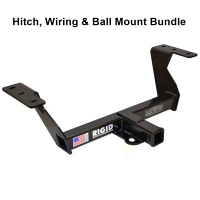 Rigid Hitch (R3-0522-1KBW) Class III 2 Inch Receiver Trailer Hitch Bundle