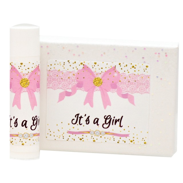 30 Baby Shower Favor Labels It S A Girl Favor Stickers Lip Balm