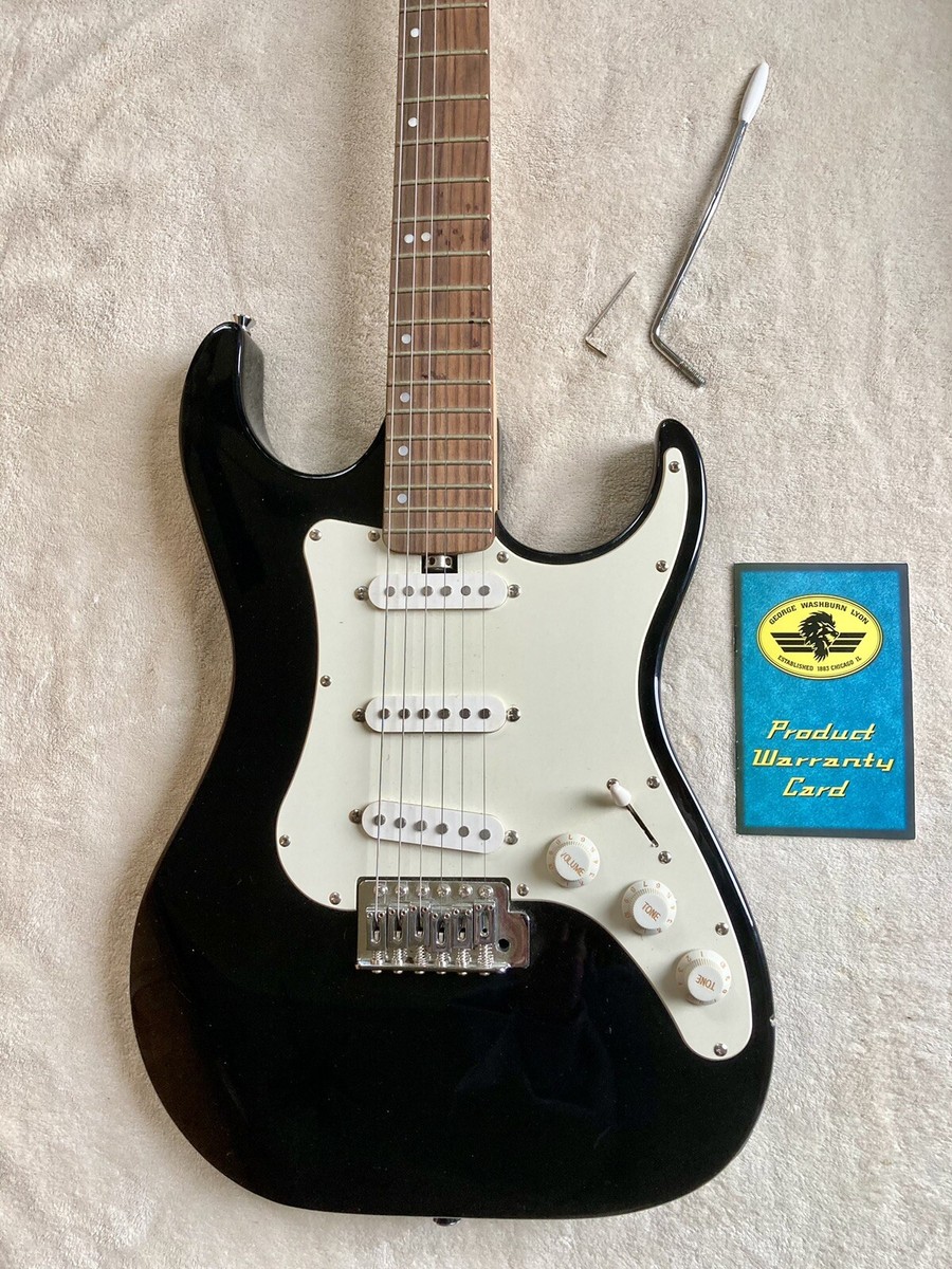 Lyon By Washburn Black 6 String Musical Instrument Electric Guitar