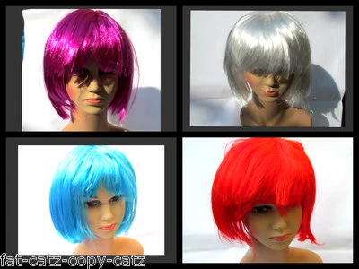 UNISEX FANCY DRESS COSTUME PARTY FULL SHORT 20s STYLE BOB SYNTHETIC WIG FRINGE
