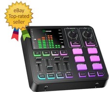 Gaming Audio Mixer, Interface for PC/Podcast/Streaming, Black