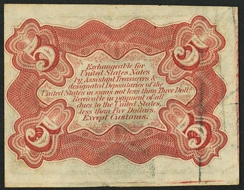 FR 1237 - 5c THIRD ISSUE - COLBY / SPINNER - w/ "a" - RED BACK - PMG 64 - CU - Image 4 of 4