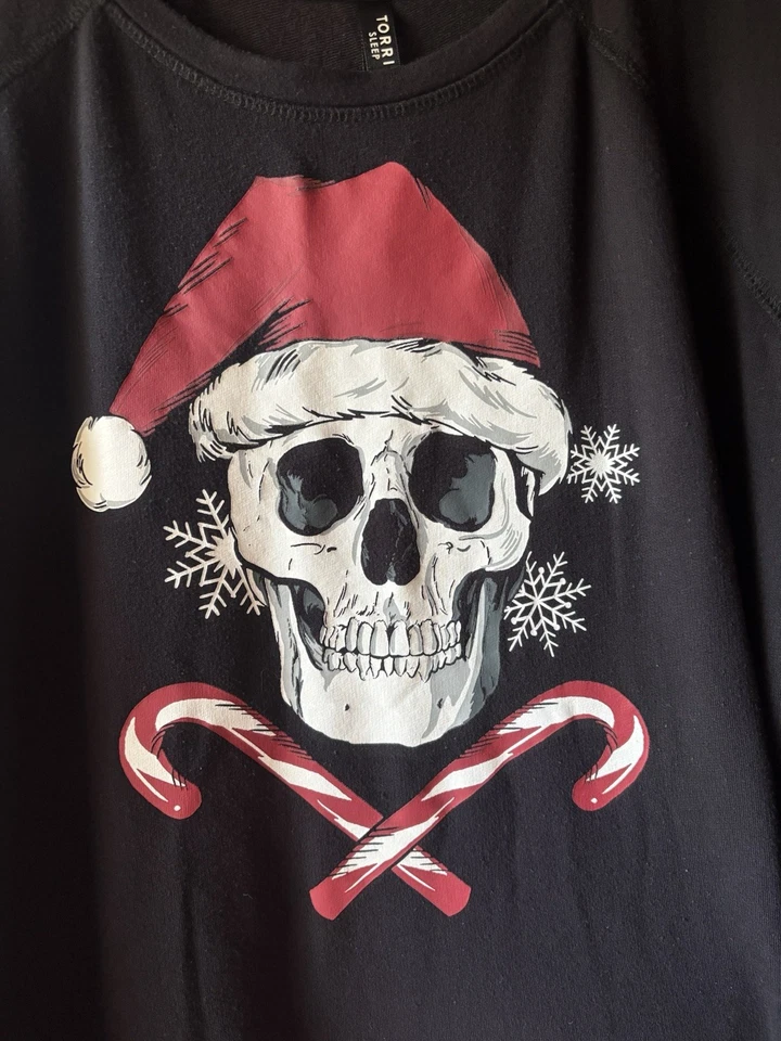 Túnica Torrid Sleep Dream Fleece Manga Larga Santa Calavera Usada en Excelente Condición Talla 3 Foto 4 de 4