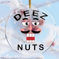 Funny Christmas Ornament Nutcracker with Deez Nuts Humor Novelty Holiday