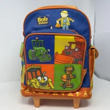 Vtg Nick Jr Bob the Builder Rolling Backpack Carry On Luggage Y2K Nickelodeon