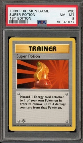Pokemon Super Potion 90/102 Base Set Shadowless 1st Edition PSA 8