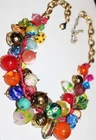 Fabulous flawless colorful chunky art glass beads statement Necklace Lot#619