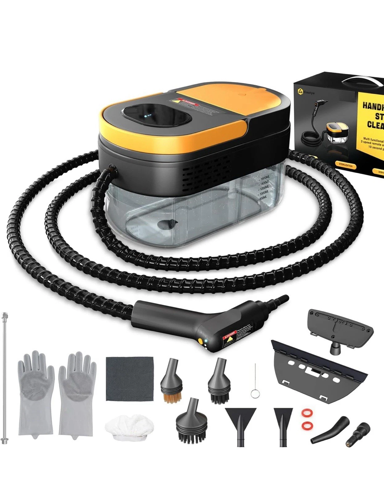 Steam Cleaner 3level Adjustable Handle 15s Heatup 1.69 Quarts Tank Portable