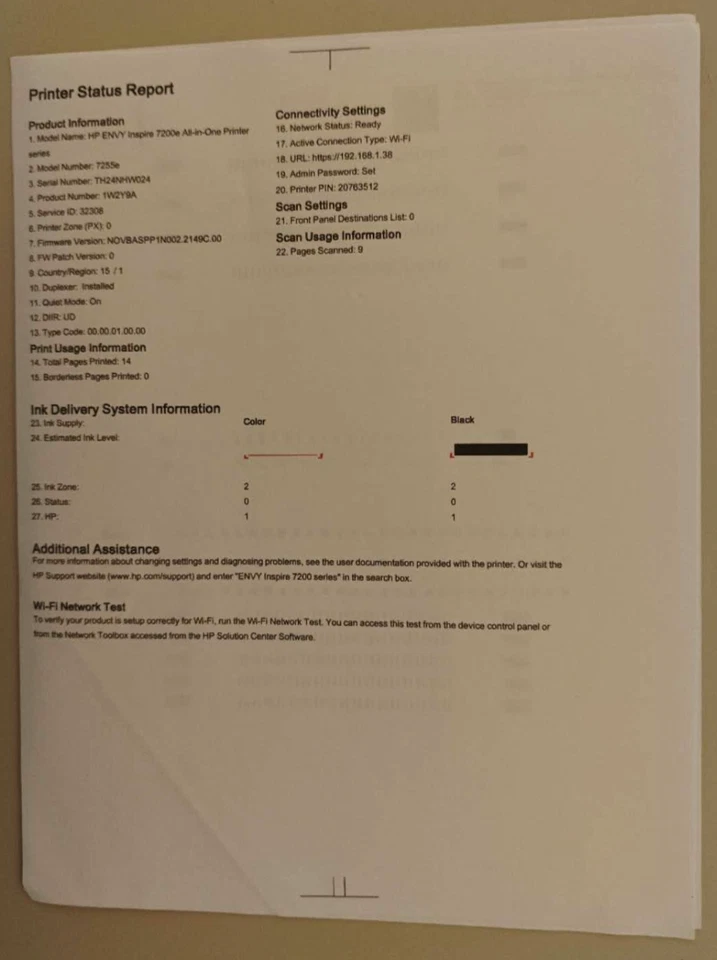 HP ENVY Inspire 7255e Wireless All-In-One Color Printer 20 page/need color ink - Image 2 of 2