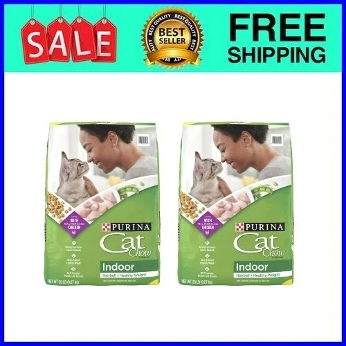 Purina Cat Chow Indoor Hairball & Healthy Weight Chicken Dry Food, 20 lb, 2 pack