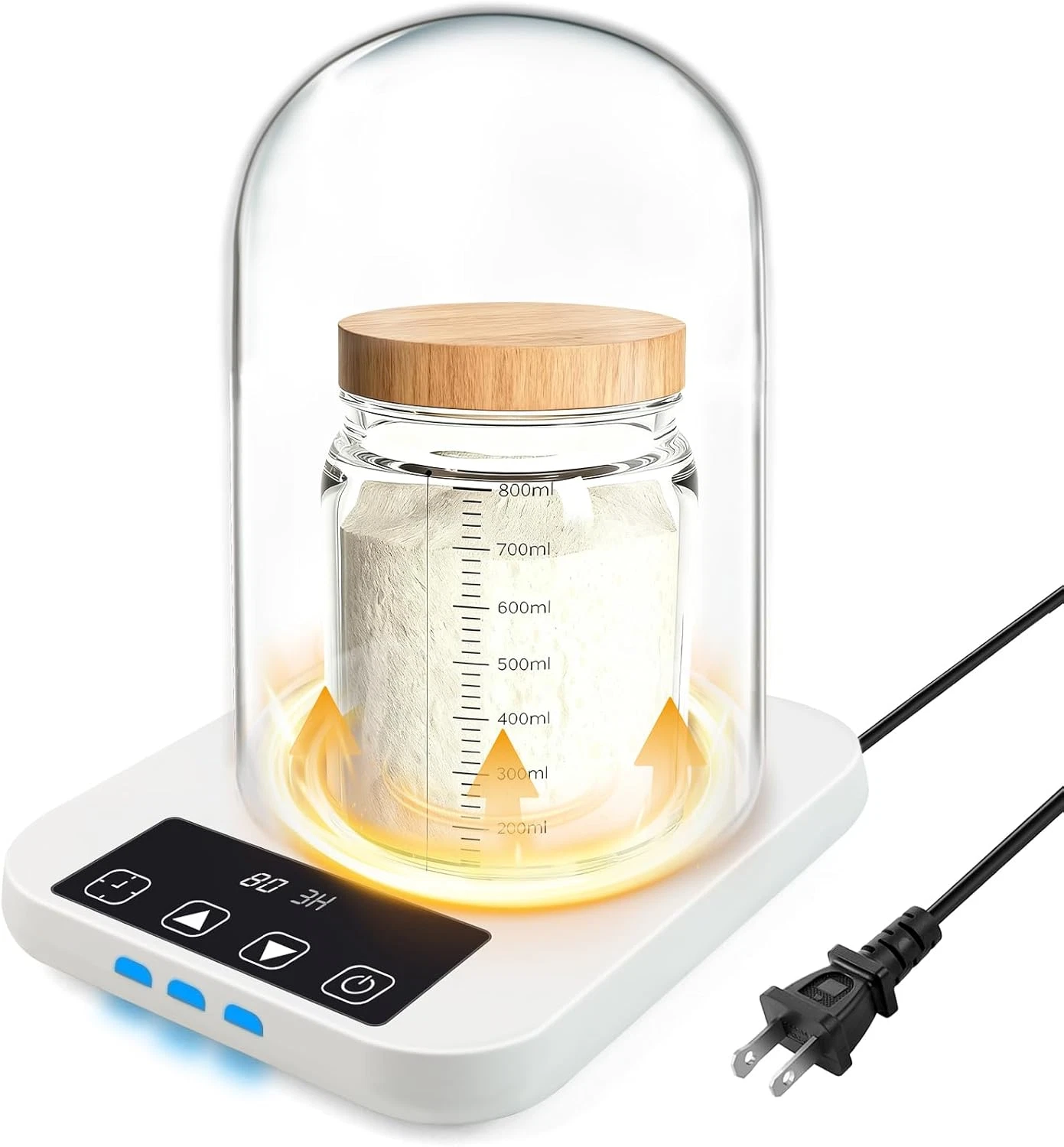 Sourdough Starter Warmer with Glass Dome, 1°F Precise Temperature Control from