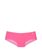 Victoria's Secret PINK No-Show Dot Lace Trim Cheekster Panty Hot Pink