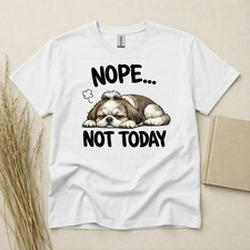 Camiseta Shih Tzu Nope Not Today Divertida Perro Unisex Regalo Amante del Perro Gildan Algodón