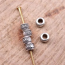 40/100 PCS Antique Silver Tone 2mm Hole Faceted Spacer Finding Bead 4X4mm GGS36