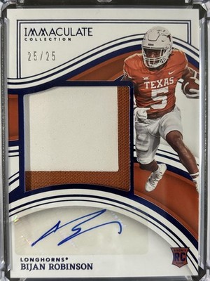 2023 Immaculate Collection Collegiate Bijan Robinson Rookie Patch Auto Blue #/25