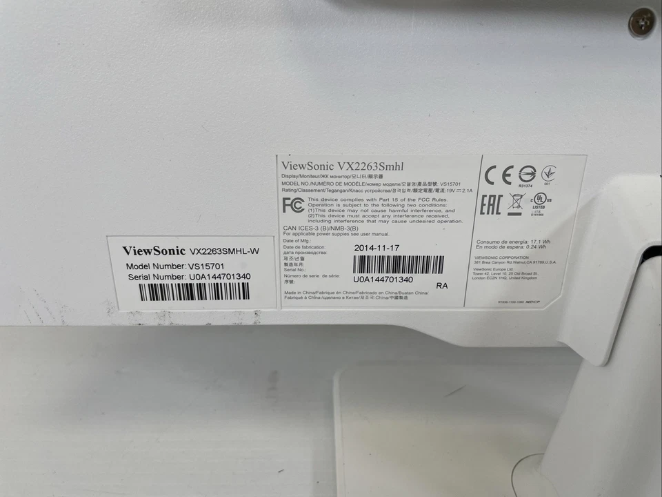 ViewSonic 22-In Full HD IPS Monitor 1080p VGA MHL/HDMI - Black (VX2263SMHL) - Image 3 of 4