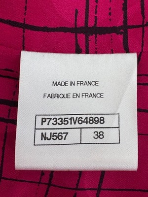 CHANEL 22B PINK BLACK WHITE CC BUTTONS TWEED JACKET 38 | eBay