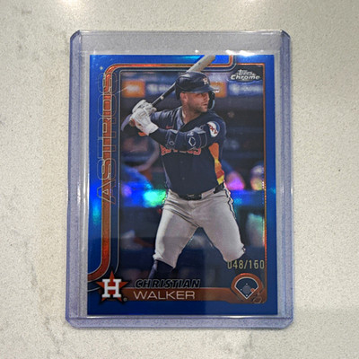 Topps 2025 Chrome Christian Walker #279 Houston Astros Blue Parallel /150
