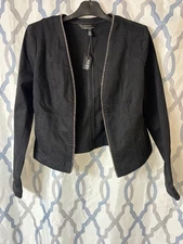 BYLT Basics Reversible Bomber Jacket Hi-Low Blue/White Worn Once! Sz L