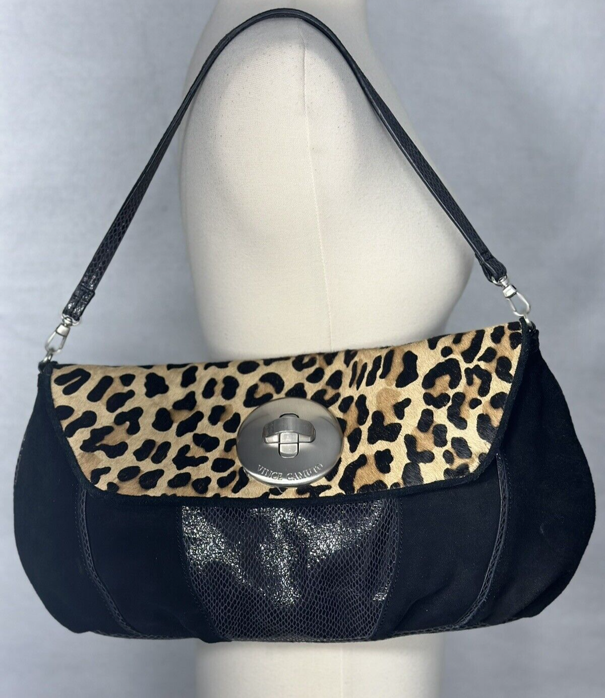 Borsa a tracolla vintage Vince Camuto pelle scamosciata e pony Rara