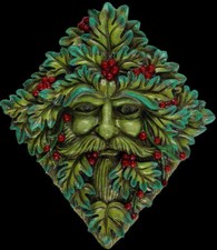 Deko Garten Wand Relief Green Man Baumgeist Waldgeist Wandbehang  Baum Pagan