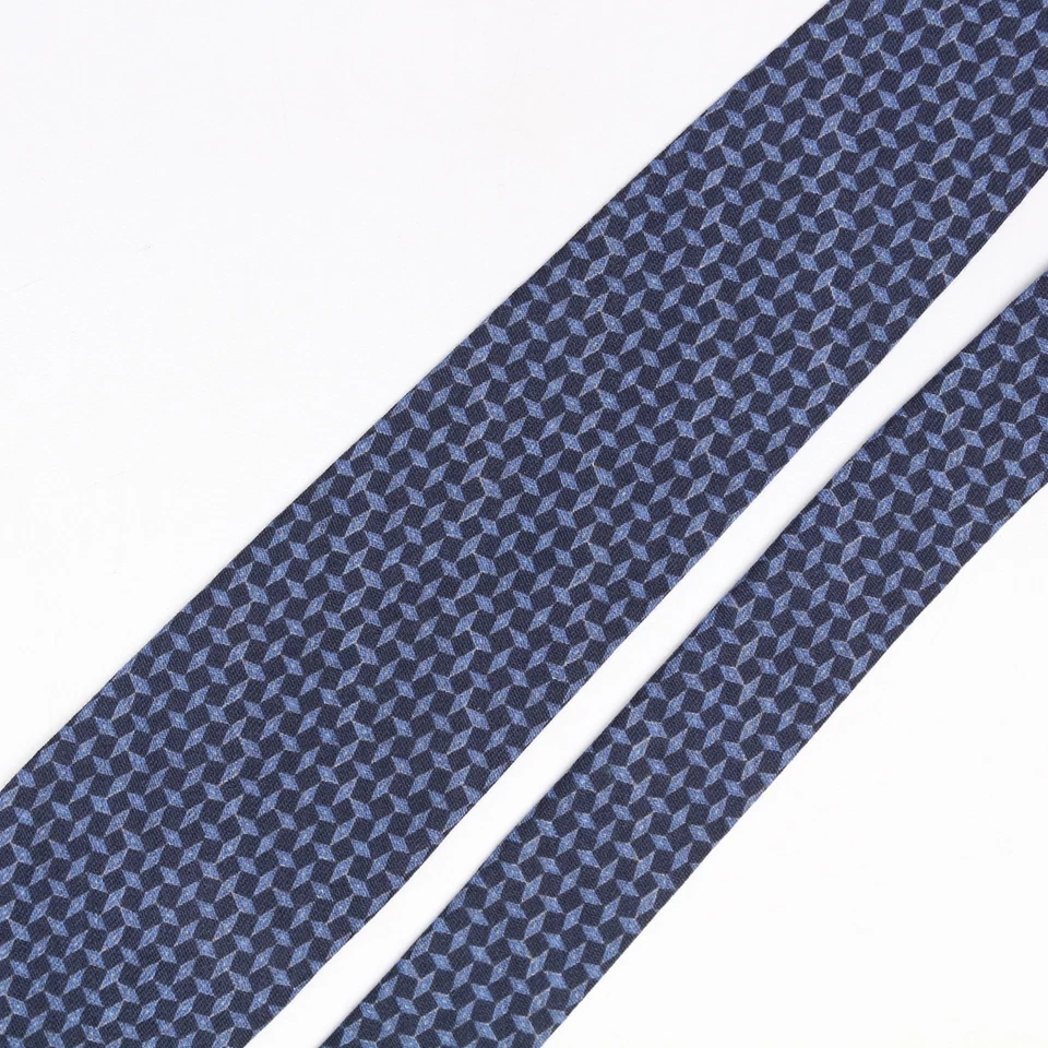 Corbata de lana Gladson para hombre azul marino claro estampado de diamantes corbata tejida suave Italia Foto 3 de 4