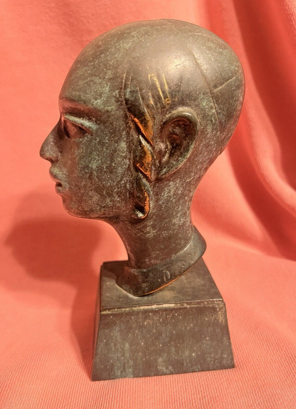 RARE Vintage Bronze Hasidic Jewish boy by David Klein. Pal Bell Israel Bust Head