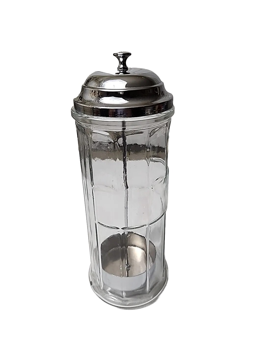 Vintage Gemco Straw Dispenser Barber Comb Glass Holder Bottle Made in