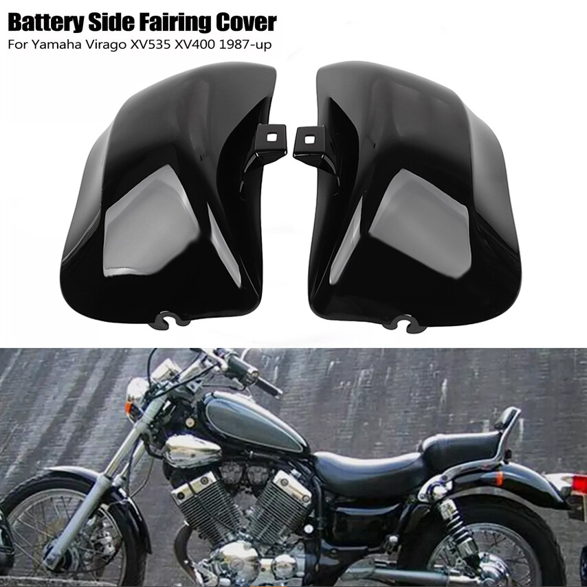 Gloss Black L&R Battery Side Fairing Cover For Yamaha Virago XV535