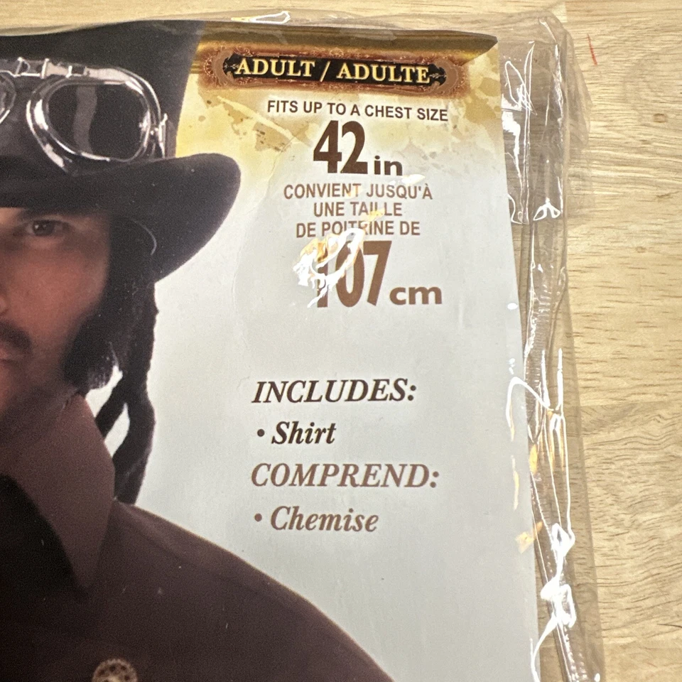 Camisa de caballero steampunk marrón con botones accesorio de disfraz para hombre adulto Foto 2 de 4