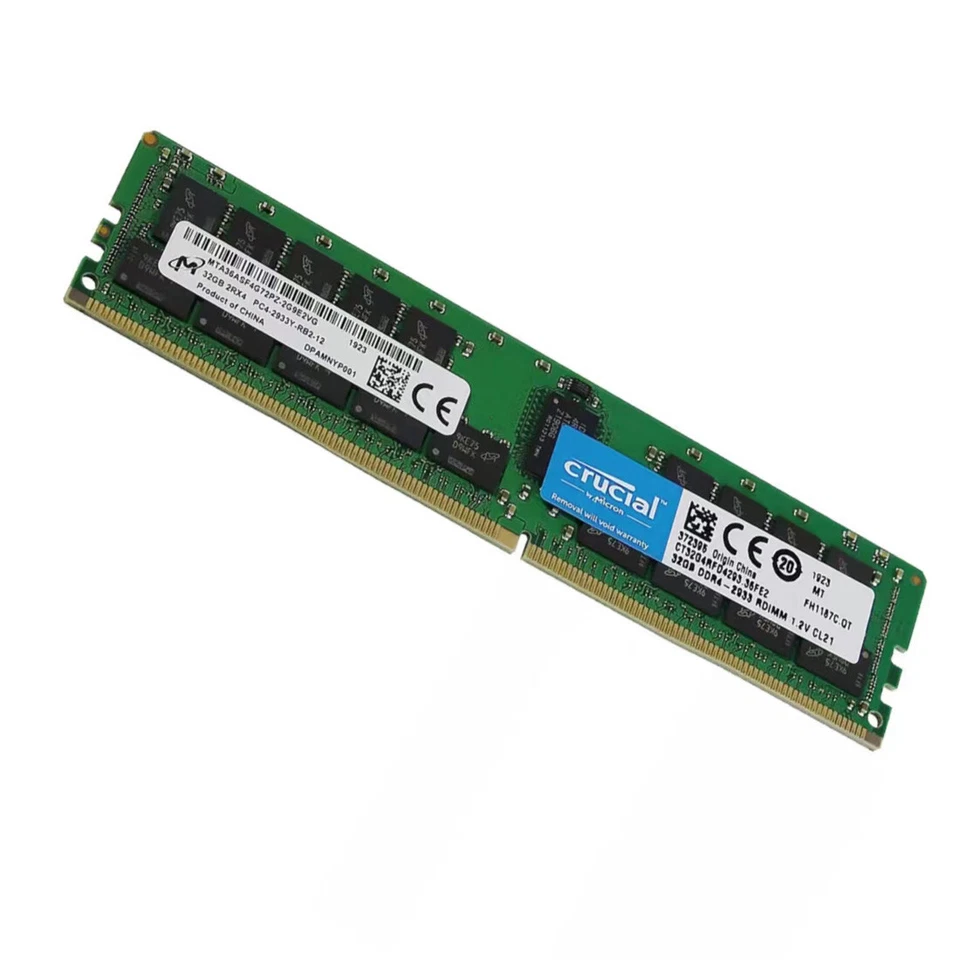 Crucial 32GB 2933MHz DDR4 PC4-23400 2RX4 ECC Registered Memory Ram CT32G4RFD4293 - Image 3 of 4