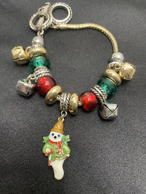 Mr. Bingle Charm Bracelet Enamel Gold & Silver Tone Madison Blanche New Orleans