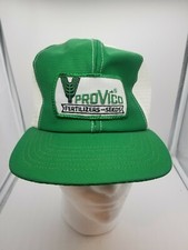 Vintage ProVico Fertilizer Green Snapback Hat Cap Patch Made In USA Trucker Mesh