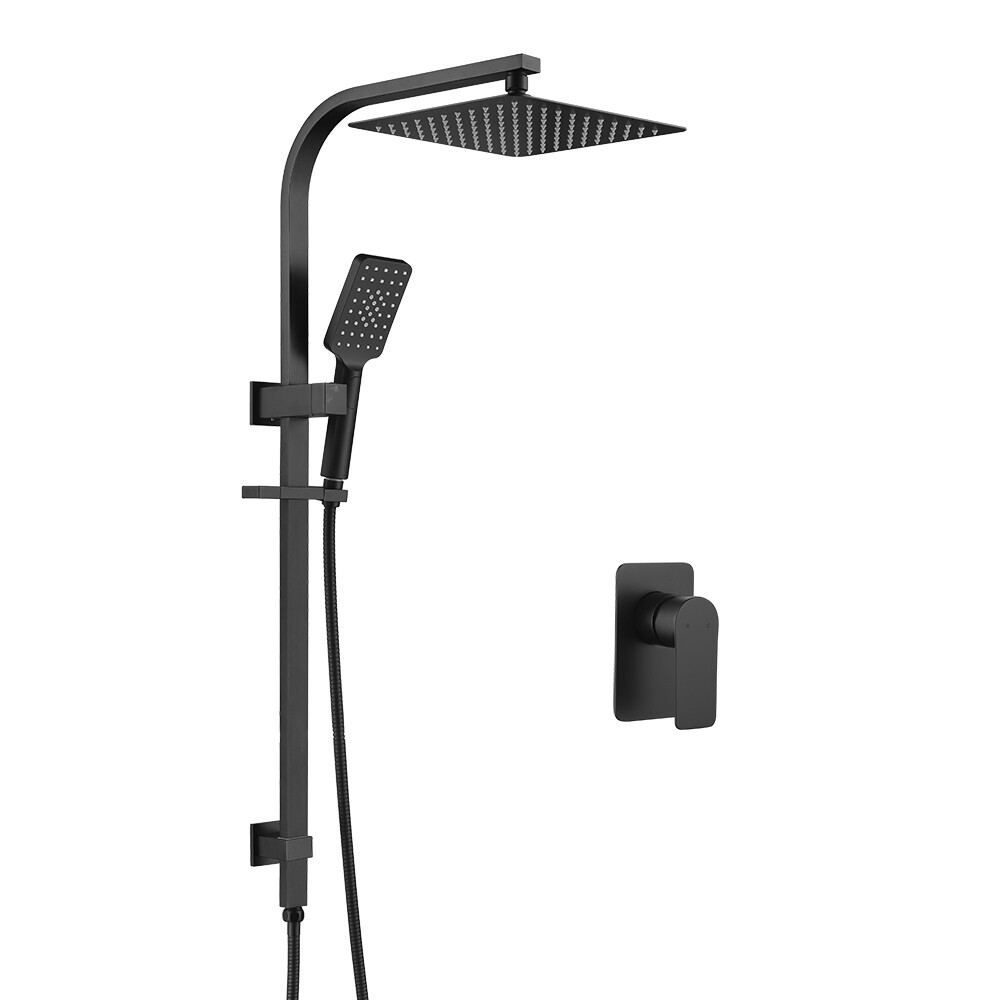 WELS 9" Rain Shower Head Rail Set 250mm Square / Brass Shower Mixer Spindle Taps eBay