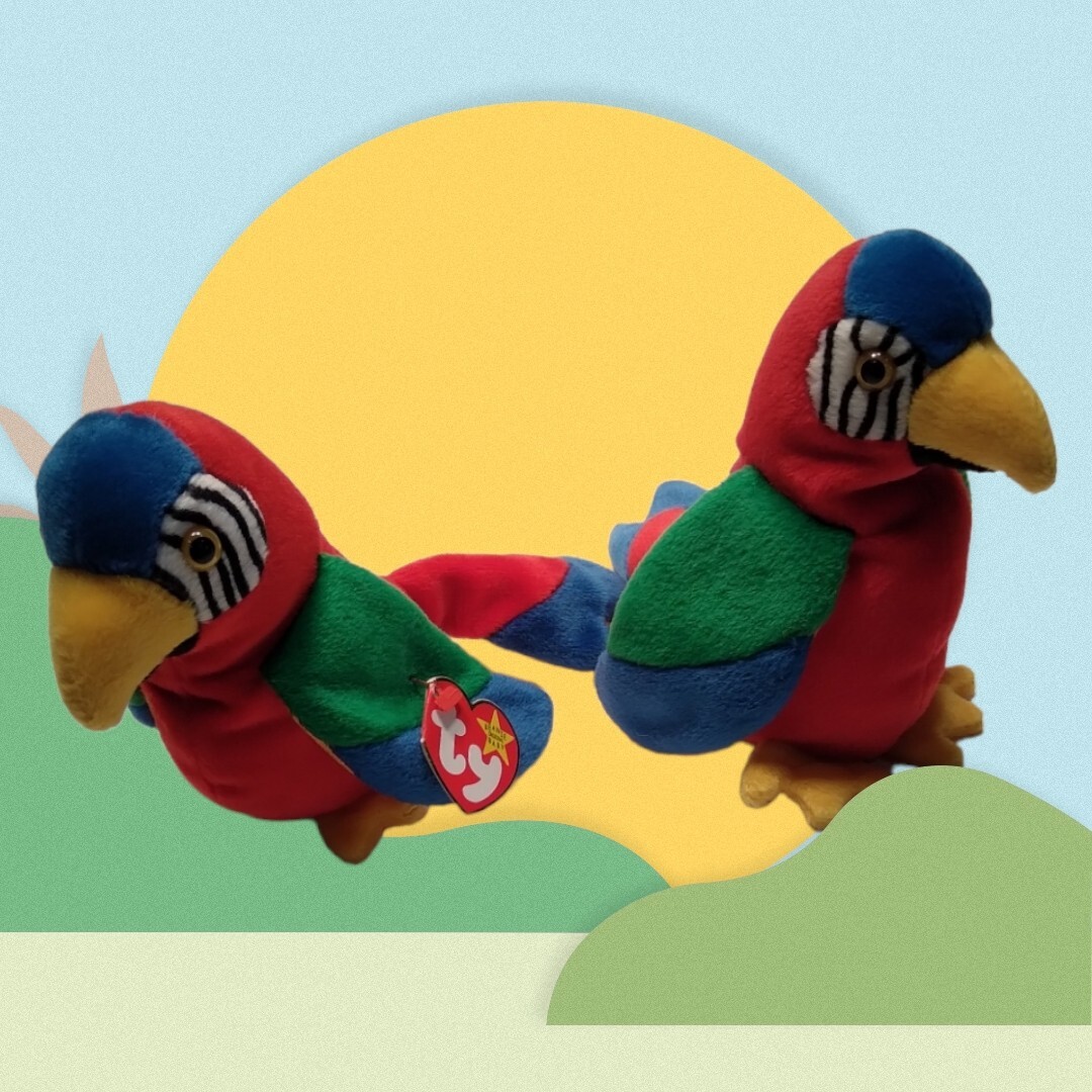 Ty Beanie Babies 1997 Jabber The Parrot Lot of 2 Red Green Blue Plush (7 Inch) eBay