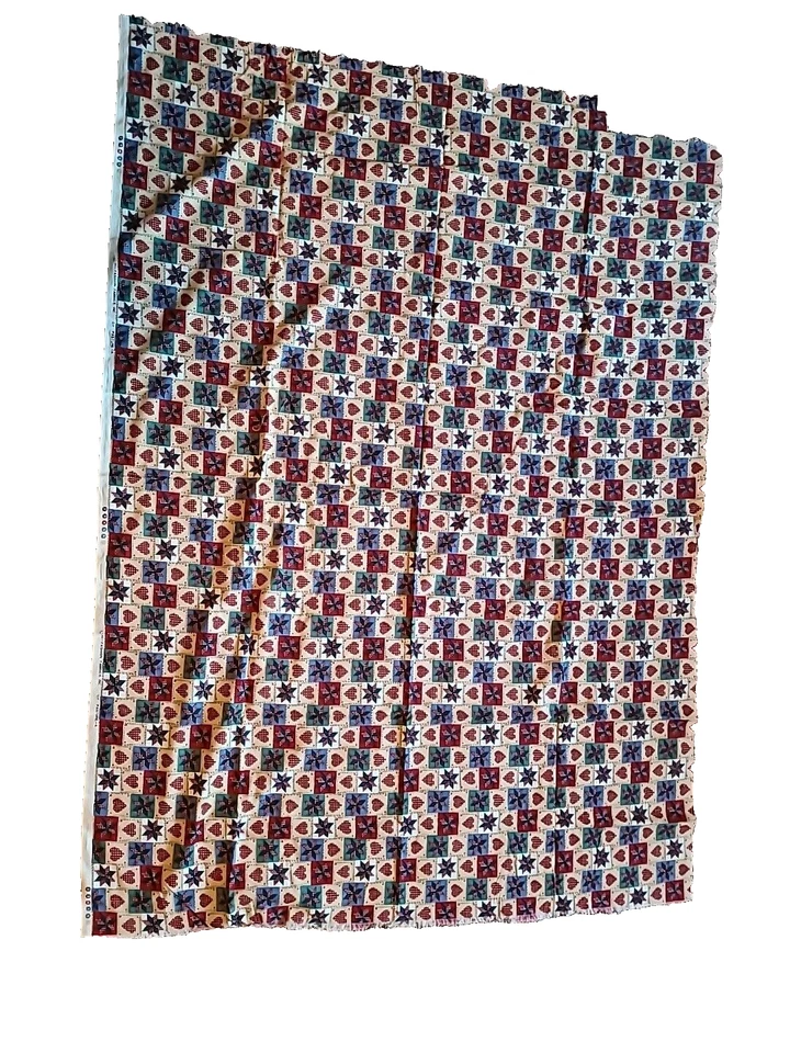 Vintage Hi-Fashion Fabrics Cotton Quilting Material Country 2 Yds Pinwheel Heart - Image 2 of 4