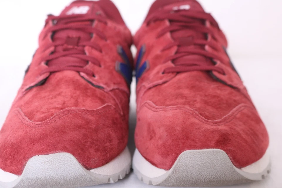 New Balance WL520AR 520 栗色红色麂皮绒蓝色系带跑步鞋女式 9 B — 第 3/4 张图片