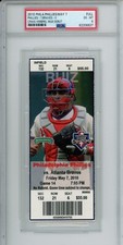 2010 Philadelphia Phillies Atlanta Braves Ticket Craig Kimbrel MLB DEBUT PSA